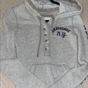 Abercrombie Gray Hoodie with Blue Logo